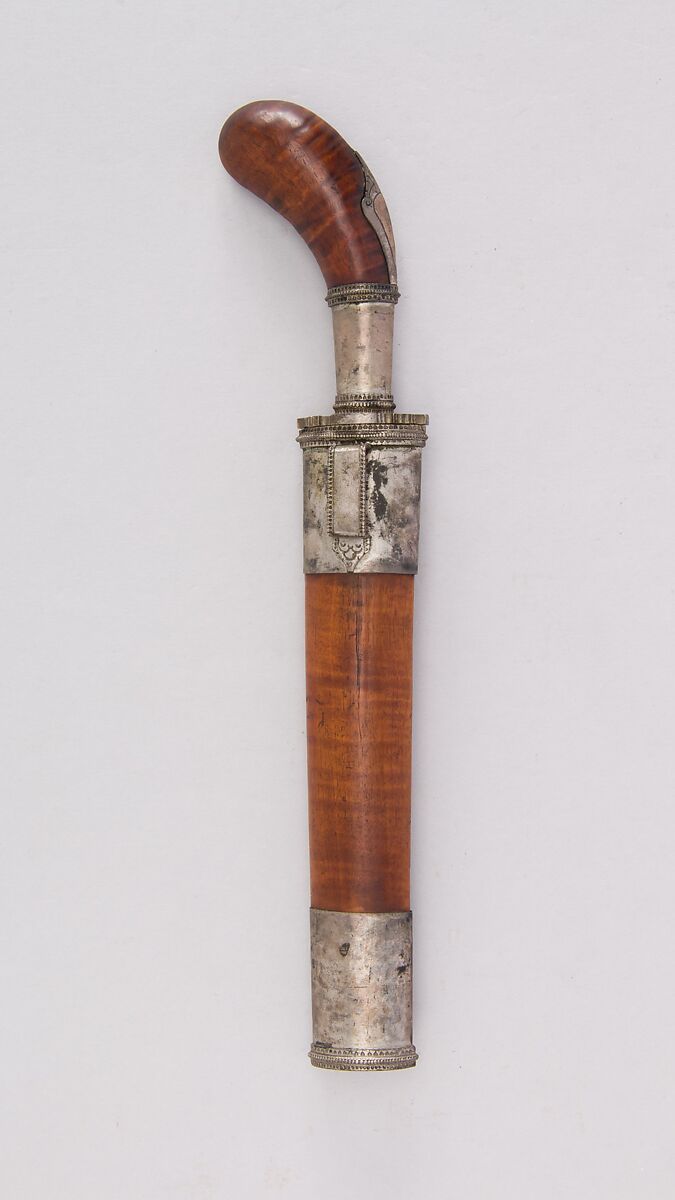 Dagger with Sheath, Steel, wood, silver, copper, Philippine, Moro