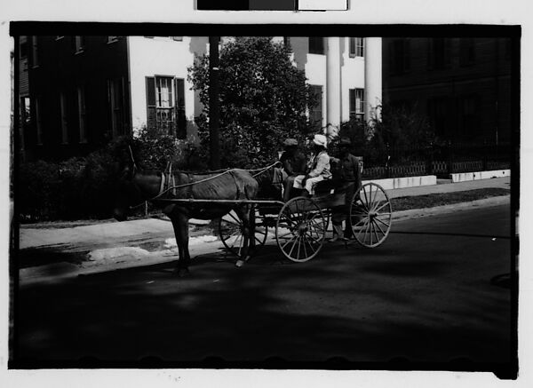 [Couple in Horse-Drawn Carriage on Street, Natchez, Mississippi], Walker Evans (American, St. Louis, Missouri 1903–1975 New Haven, Connecticut), Film negative 