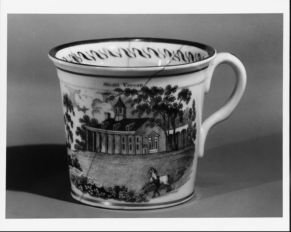 Cup, Porcelain, transfer-printed, British (American market) 