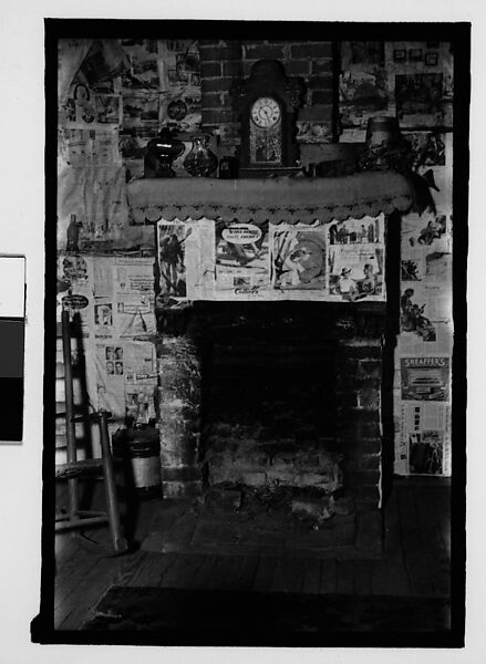 [Interior with Newspaper-Covered Walls and Fireplace, Hale County?, Alabama], Walker Evans (American, St. Louis, Missouri 1903–1975 New Haven, Connecticut), Film negative 