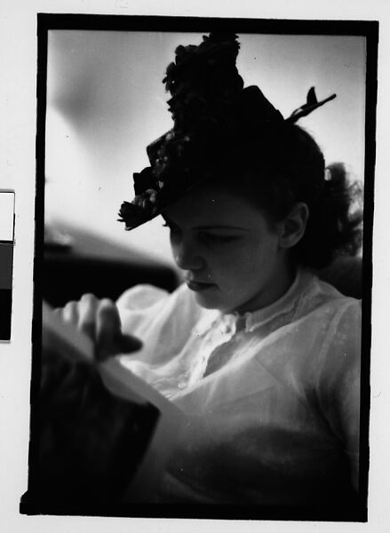 [Thirty-One 35mm Film Frames on Uncut Roll: Portraits of Anne Harvey Wearing Floral Hat], Walker Evans (American, St. Louis, Missouri 1903–1975 New Haven, Connecticut), Film negative
