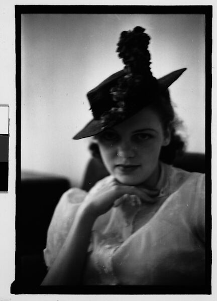 [Thirty-One 35mm Film Frames on Uncut Roll: Portraits of Anne Harvey Wearing Floral Hat], Walker Evans (American, St. Louis, Missouri 1903–1975 New Haven, Connecticut), Film negative