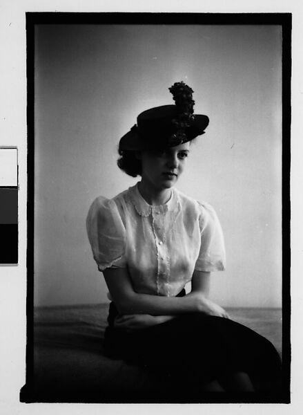 [Thirty-One 35mm Film Frames on Uncut Roll: Portraits of Anne Harvey Wearing Floral Hat], Walker Evans (American, St. Louis, Missouri 1903–1975 New Haven, Connecticut), Film negative
