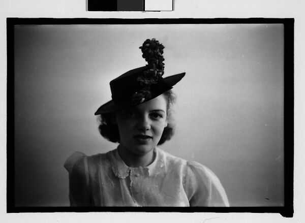 [Thirty-One 35mm Film Frames on Uncut Roll: Portraits of Anne Harvey Wearing Floral Hat], Walker Evans (American, St. Louis, Missouri 1903–1975 New Haven, Connecticut), Film negative