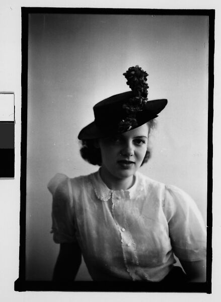 [Thirty-One 35mm Film Frames on Uncut Roll: Portraits of Anne Harvey Wearing Floral Hat], Walker Evans (American, St. Louis, Missouri 1903–1975 New Haven, Connecticut), Film negative