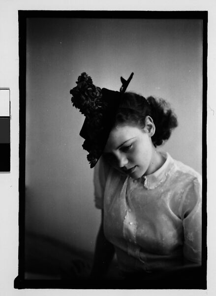[Thirty-One 35mm Film Frames on Uncut Roll: Portraits of Anne Harvey Wearing Floral Hat], Walker Evans (American, St. Louis, Missouri 1903–1975 New Haven, Connecticut), Film negative