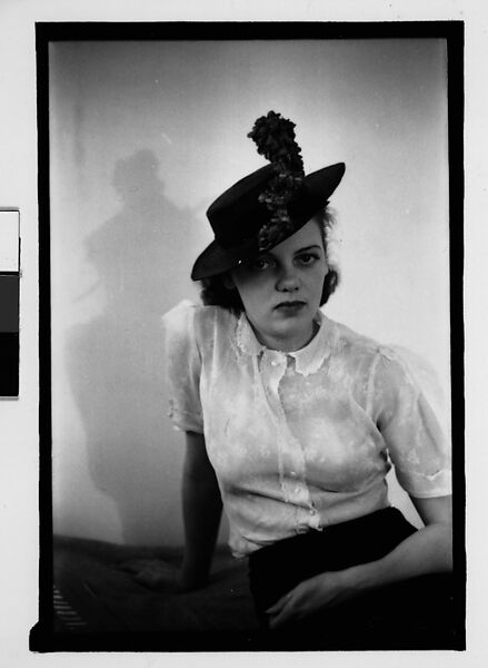 [Thirty-One 35mm Film Frames on Uncut Roll: Portraits of Anne Harvey Wearing Floral Hat], Walker Evans (American, St. Louis, Missouri 1903–1975 New Haven, Connecticut), Film negative