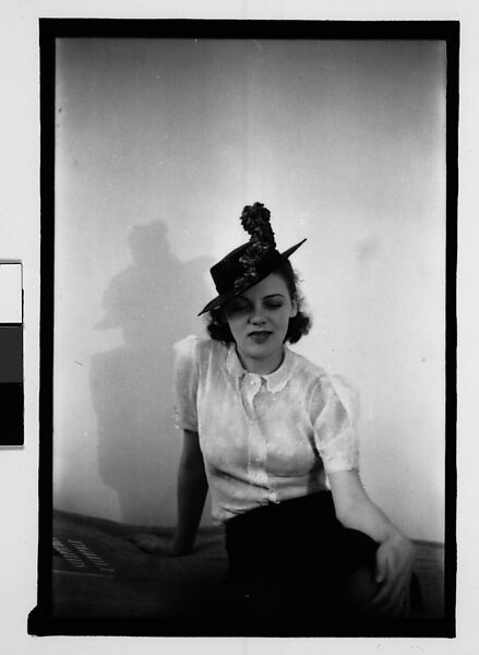 [Thirty-One 35mm Film Frames on Uncut Roll: Portraits of Anne Harvey Wearing Floral Hat], Walker Evans (American, St. Louis, Missouri 1903–1975 New Haven, Connecticut), Film negative
