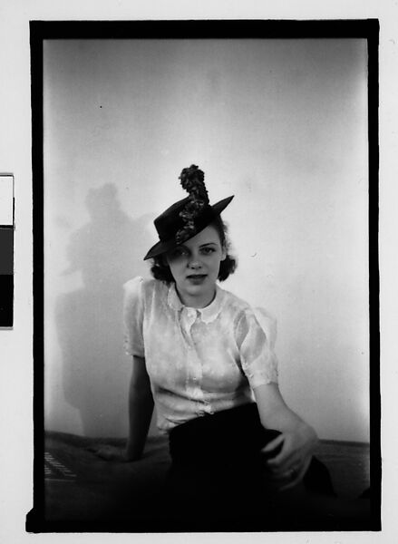 [Thirty-One 35mm Film Frames on Uncut Roll: Portraits of Anne Harvey Wearing Floral Hat], Walker Evans (American, St. Louis, Missouri 1903–1975 New Haven, Connecticut), Film negative