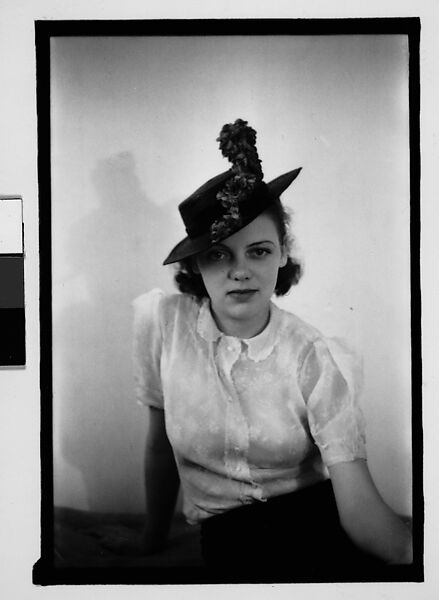 [Thirty-One 35mm Film Frames on Uncut Roll: Portraits of Anne Harvey Wearing Floral Hat], Walker Evans (American, St. Louis, Missouri 1903–1975 New Haven, Connecticut), Film negative