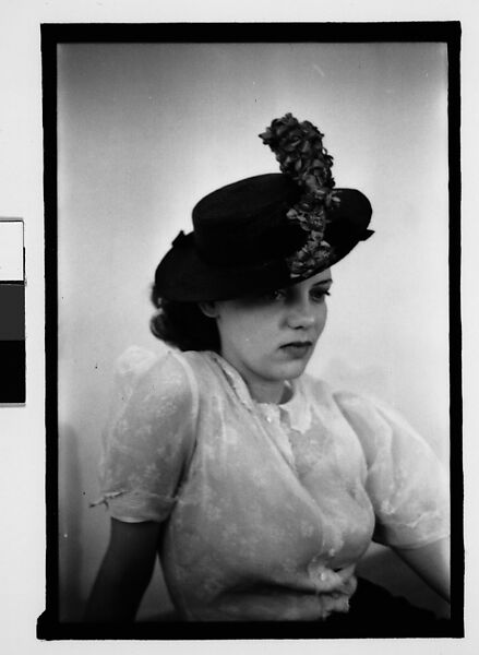 [Thirty-One 35mm Film Frames on Uncut Roll: Portraits of Anne Harvey Wearing Floral Hat], Walker Evans (American, St. Louis, Missouri 1903–1975 New Haven, Connecticut), Film negative