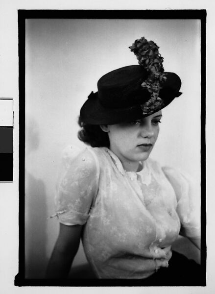 [Thirty-One 35mm Film Frames on Uncut Roll: Portraits of Anne Harvey Wearing Floral Hat], Walker Evans (American, St. Louis, Missouri 1903–1975 New Haven, Connecticut), Film negative