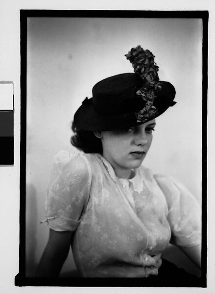 [Thirty-One 35mm Film Frames on Uncut Roll: Portraits of Anne Harvey Wearing Floral Hat], Walker Evans (American, St. Louis, Missouri 1903–1975 New Haven, Connecticut), Film negative