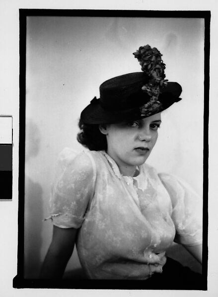 [Thirty-One 35mm Film Frames on Uncut Roll: Portraits of Anne Harvey Wearing Floral Hat], Walker Evans (American, St. Louis, Missouri 1903–1975 New Haven, Connecticut), Film negative