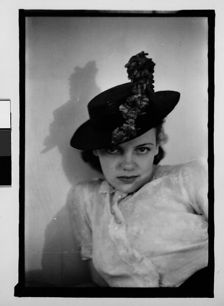 [Thirty-One 35mm Film Frames on Uncut Roll: Portraits of Anne Harvey Wearing Floral Hat], Walker Evans (American, St. Louis, Missouri 1903–1975 New Haven, Connecticut), Film negative