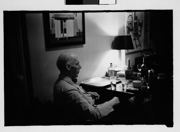 [Twelve 35mm Film Frames on Uncut Roll:  Portraits of Anne, Dorothy, and Harry Harvey in Their Apartment at 441 East 92nd Street, Showing A Painting by Walker Evans of A Florida Beach Shack and a WPA Painting by Jane Ninas Entitled "Cemetery"], Walker Evans (American, St. Louis, Missouri 1903–1975 New Haven, Connecticut), Film negative 