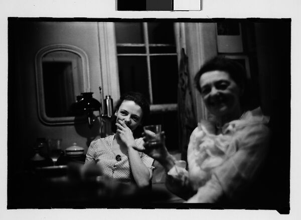 [Twelve 35mm Film Frames on Uncut Roll:  Portraits of Anne, Dorothy, and Harry Harvey in Their Apartment at 441 East 92nd Street, Showing A Painting by Walker Evans of A Florida Beach Shack and a WPA Painting by Jane Ninas Entitled "Cemetery"], Walker Evans (American, St. Louis, Missouri 1903–1975 New Haven, Connecticut), Film negative
