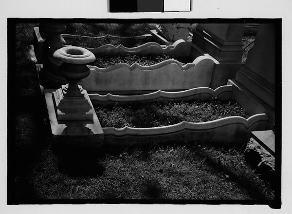 [Thirty 35mm Film Frames on Uncut Roll: of Headstones, A War Medallion, and An Abandoned House Next to A Lumberyard, New Castle, Delaware and Washington, D.C.], Walker Evans (American, St. Louis, Missouri 1903–1975 New Haven, Connecticut), Film negative