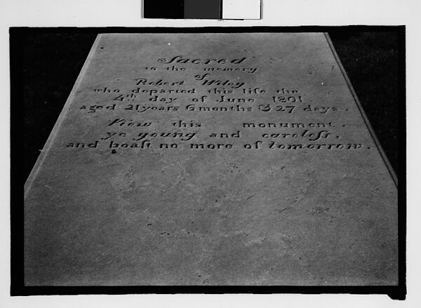 [Thirty 35mm Film Frames on Uncut Roll: of Headstones, A War Medallion, and An Abandoned House Next to A Lumberyard, New Castle, Delaware and Washington, D.C.], Walker Evans (American, St. Louis, Missouri 1903–1975 New Haven, Connecticut), Film negative