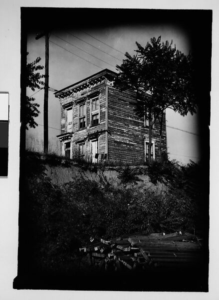 [Thirty 35mm Film Frames on Uncut Roll: of Headstones, A War Medallion, and An Abandoned House Next to A Lumberyard, New Castle, Delaware and Washington, D.C.], Walker Evans (American, St. Louis, Missouri 1903–1975 New Haven, Connecticut), Film negative