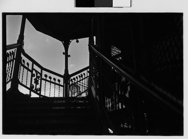 [Two 35mm Film Frames: Elevated Train Platform Railings and Steps with Advertisements, New York City], Walker Evans (American, St. Louis, Missouri 1903–1975 New Haven, Connecticut), Film negative