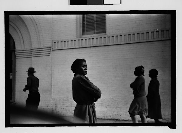 [Thirty-One 35mm Film Frames on Uncut Roll of People on Street, Including 3 of A Tintype Photographer at Work, Tallahassee, Florida], Walker Evans (American, St. Louis, Missouri 1903–1975 New Haven, Connecticut), Film negative