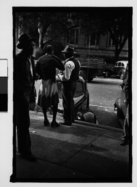 [Thirty-One 35mm Film Frames on Uncut Roll of People on Street, Including 3 of A Tintype Photographer at Work, Tallahassee, Florida], Walker Evans (American, St. Louis, Missouri 1903–1975 New Haven, Connecticut), Film negative