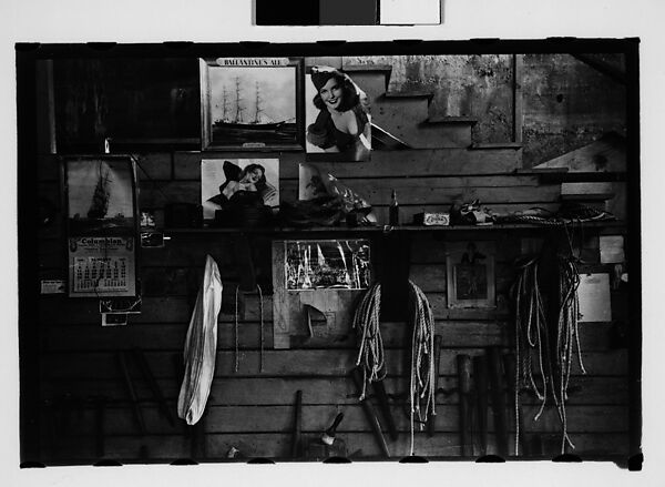 [Thirty-One 35mm Film Frames on Uncut Roll: 4 Views of Circus Storehouse Interior and 24 Studies of Elephants in Ringling Brothers Circus Winter Quarters, Sarasota, Florida, and 3 Test Frames], Walker Evans (American, St. Louis, Missouri 1903–1975 New Haven, Connecticut), Film negative