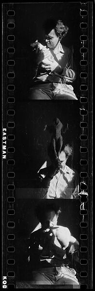 [Three 35mm Film Frames: Herbert Mayer with Chicken], Walker Evans (American, St. Louis, Missouri 1903–1975 New Haven, Connecticut), Film negative