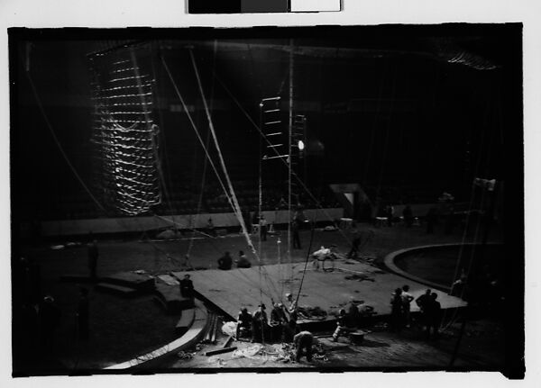 [Thirty-Four 35mm Film Frames on Uncut Roll of a Circus Performing at the Arena at Madison Square Garden, New York City, Including Trapeze and Animal Acts], Walker Evans (American, St. Louis, Missouri 1903–1975 New Haven, Connecticut), Film negative