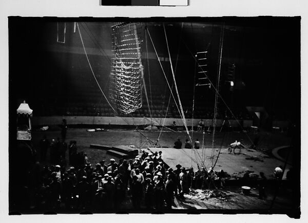 [Thirty-Four 35mm Film Frames on Uncut Roll of a Circus Performing at the Arena at Madison Square Garden, New York City, Including Trapeze and Animal Acts], Walker Evans (American, St. Louis, Missouri 1903–1975 New Haven, Connecticut), Film negative