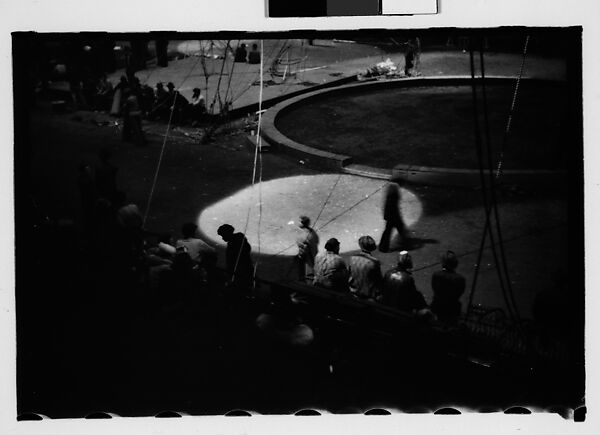 [Thirty-Four 35mm Film Frames on Uncut Roll of a Circus Performing at the Arena at Madison Square Garden, New York City, Including Trapeze and Animal Acts], Walker Evans (American, St. Louis, Missouri 1903–1975 New Haven, Connecticut), Film negative