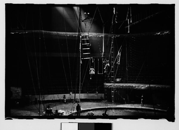 [Thirty-Four 35mm Film Frames on Uncut Roll of a Circus Performing at the Arena at Madison Square Garden, New York City, Including Trapeze and Animal Acts], Walker Evans (American, St. Louis, Missouri 1903–1975 New Haven, Connecticut), Film negative