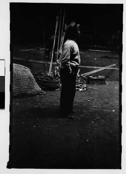 [Twenty-Eight 35mm Film Frames on Uncut Roll of a Circus at Madison Square Garden, New York City, Including Performers and Stage Crew], Walker Evans (American, St. Louis, Missouri 1903–1975 New Haven, Connecticut), Film negative
