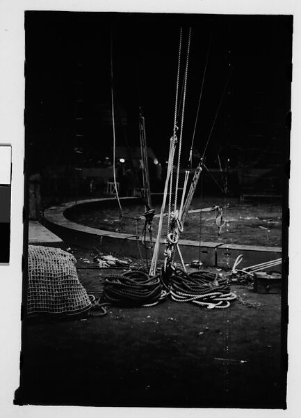 [Twenty-Eight 35mm Film Frames on Uncut Roll of a Circus at Madison Square Garden, New York City, Including Performers and Stage Crew], Walker Evans (American, St. Louis, Missouri 1903–1975 New Haven, Connecticut), Film negative