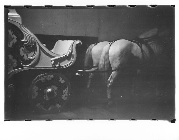 [Thirty-Seven 35mm Film Frames on Uncut Roll of a Circus at Madison Square Garden, New York City, Including Performers and Stage Crew During Rehearsal and Set-Up, and Prop Studies], Walker Evans (American, St. Louis, Missouri 1903–1975 New Haven, Connecticut), Film negative