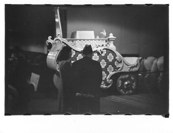 [Thirty-Seven 35mm Film Frames on Uncut Roll of a Circus at Madison Square Garden, New York City, Including Performers and Stage Crew During Rehearsal and Set-Up, and Prop Studies], Walker Evans (American, St. Louis, Missouri 1903–1975 New Haven, Connecticut), Film negative