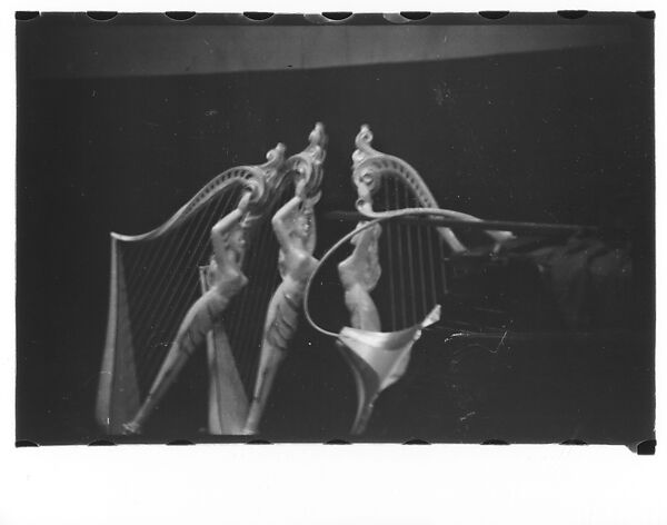 [Thirty-Seven 35mm Film Frames on Uncut Roll of a Circus at Madison Square Garden, New York City, Including Performers and Stage Crew During Rehearsal and Set-Up, and Prop Studies], Walker Evans (American, St. Louis, Missouri 1903–1975 New Haven, Connecticut), Film negative