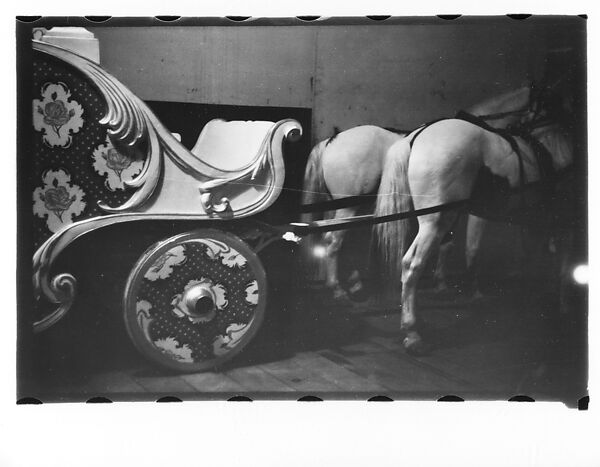 [Thirty-Seven 35mm Film Frames on Uncut Roll of a Circus at Madison Square Garden, New York City, Including Performers and Stage Crew During Rehearsal and Set-Up, and Prop Studies], Walker Evans (American, St. Louis, Missouri 1903–1975 New Haven, Connecticut), Film negative
