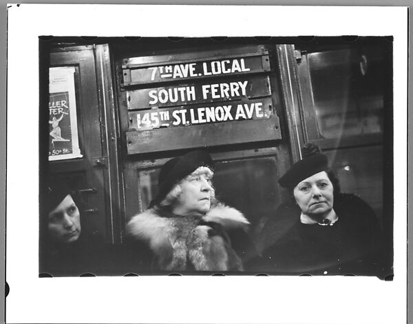 [Five 35mm Film Frames: Camera Store Window, New York City; Subway Passengers, New York City: Women Beneath "7th Avenue Local" Sign ], Walker Evans (American, St. Louis, Missouri 1903–1975 New Haven, Connecticut), Film negative