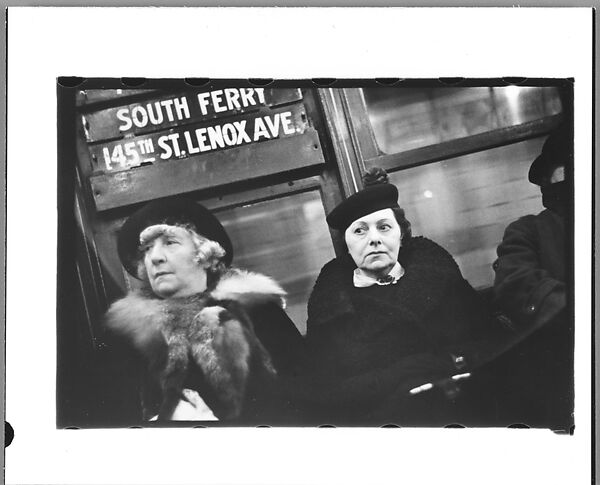 [Five 35mm Film Frames: Camera Store Window, New York City; Subway Passengers, New York City: Women Beneath "7th Avenue Local" Sign ], Walker Evans (American, St. Louis, Missouri 1903–1975 New Haven, Connecticut), Film negative
