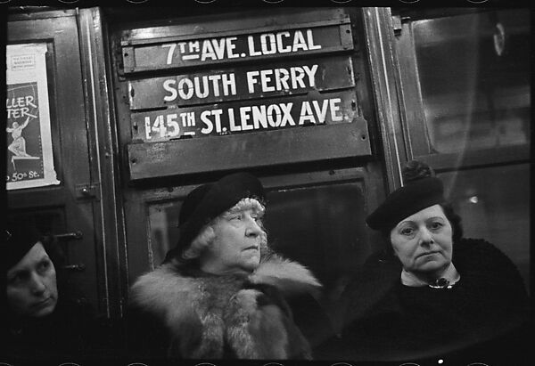 [Five 35mm Film Frames: Camera Store Window, New York City; Subway Passengers, New York City: Women Beneath "7th Avenue Local" Sign ], Walker Evans (American, St. Louis, Missouri 1903–1975 New Haven, Connecticut), Film negative