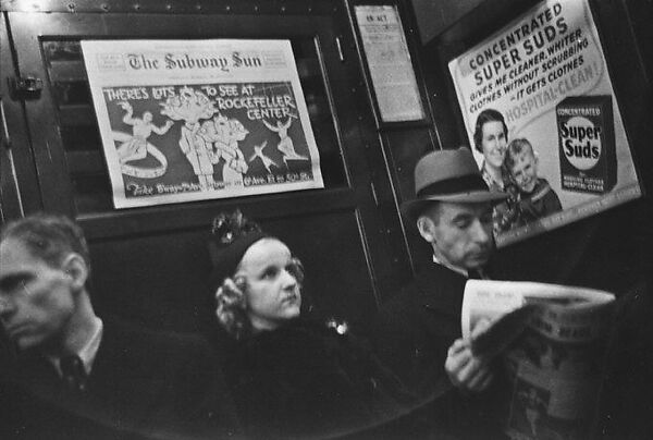 [Three 35mm Film Frames: Subway Passengers, New York City: Sleeping Elderly Woman, Young Woman and Two Men, Two Women], Walker Evans (American, St. Louis, Missouri 1903–1975 New Haven, Connecticut), Film negative