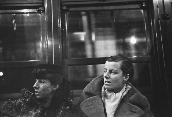 [Three 35mm Film Frames: Subway Passengers, New York City: Sleeping Elderly Woman, Young Woman and Two Men, Two Women], Walker Evans (American, St. Louis, Missouri 1903–1975 New Haven, Connecticut), Film negative