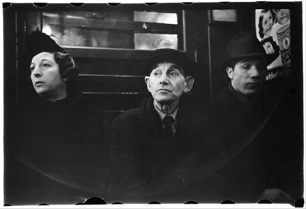 [Three 35mm Film Frames: Subway Passengers, New York City: Woman, Two Men], Walker Evans (American, St. Louis, Missouri 1903–1975 New Haven, Connecticut), Film negative