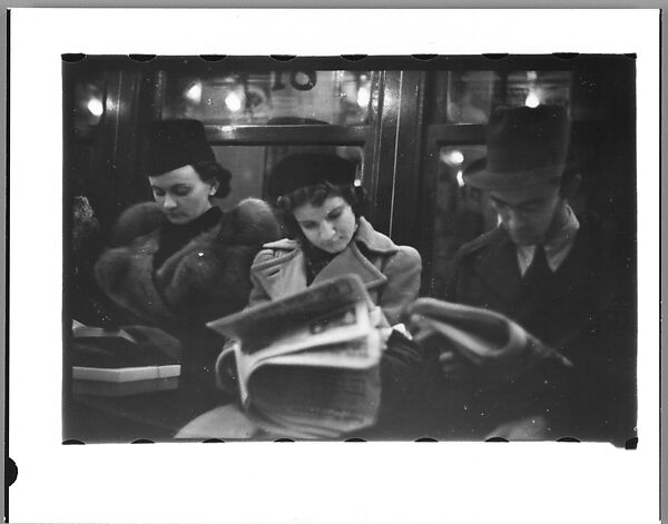 [Four 35mm Film Frames: Subway Passengers, New York City], Walker Evans (American, St. Louis, Missouri 1903–1975 New Haven, Connecticut), Film negative