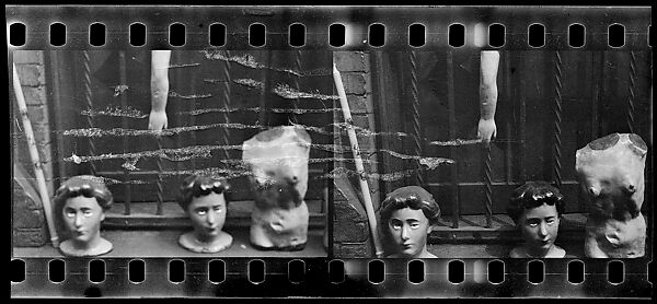 [Two 35mm Film Frames: Window Ledge Display on Street of Wax Votive Candle and Statuettes, New York City], Walker Evans (American, St. Louis, Missouri 1903–1975 New Haven, Connecticut), Film negative