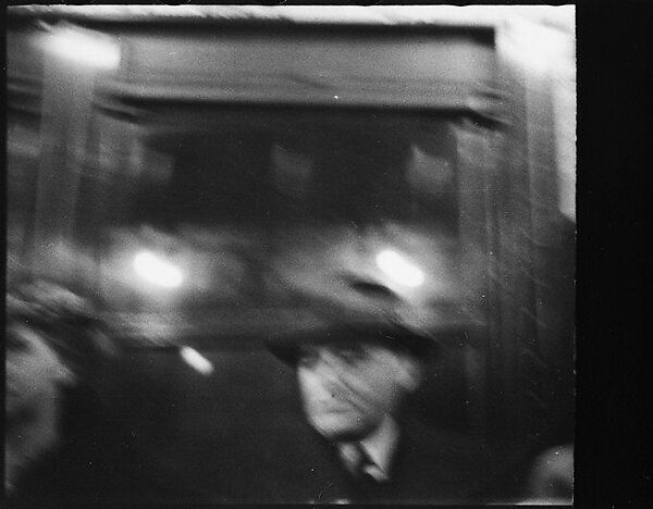 [Five 35mm Film Frames: Subway Passengers, New York City:  Man in Hat and Scarf, Elderly Woman, Woman in Flower-Brim Hat with Dog], Walker Evans (American, St. Louis, Missouri 1903–1975 New Haven, Connecticut), Film negative