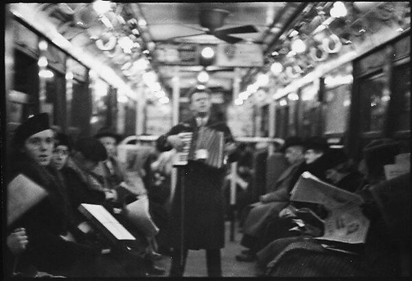 Walker Evans - [Three 35mm Film Frames: View Down Subway Car with