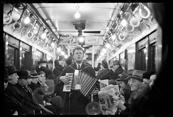 Walker Evans - [Four 35mm Film Frames: View Down Subway Car